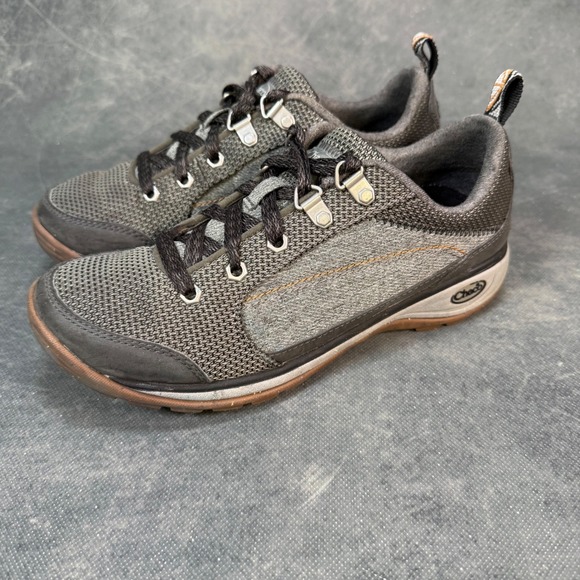 Chaco Women's Gray Mesh Lace Up Hiking Trail Walking Sneakers Shoes Size 6.5 - Picture 2 of 6